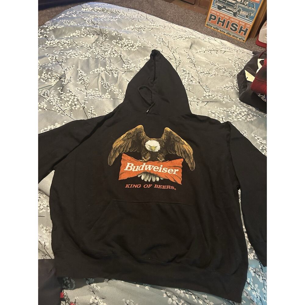 Budweiser 1993 King Of Beers Eagle Fade Black Hoodie Size L Pacsun